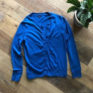 GAP button up blue cardigan